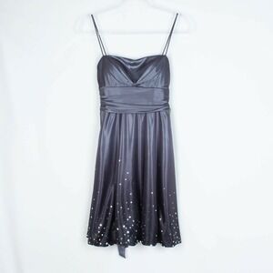 NWT Jump Apparel Sweetheart Neck‎ Sequin Mini Dress Size 5/6 Gray Bubble Hem